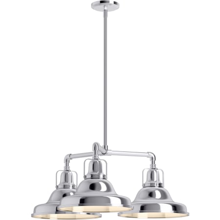 A large image of the Kohler Lighting 32293-CH03 32293-CH03 in Polished Chrome - Light On