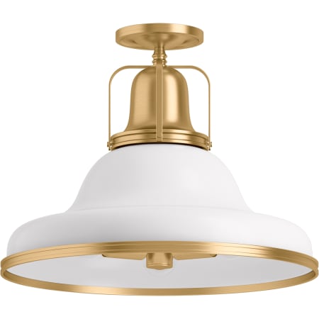 A large image of the Kohler Lighting 32294-SF03 White / Brushed Modern Brass