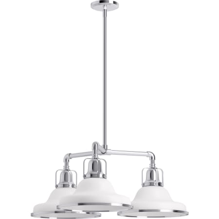 A large image of the Kohler Lighting 32293-CH03 32293-CH03 in White / Polished Chrome - Light Off