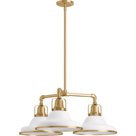 A large image of the Kohler Lighting 32293-CH03 32293-CH03 in White / Brushed Modern Brass - Light Off