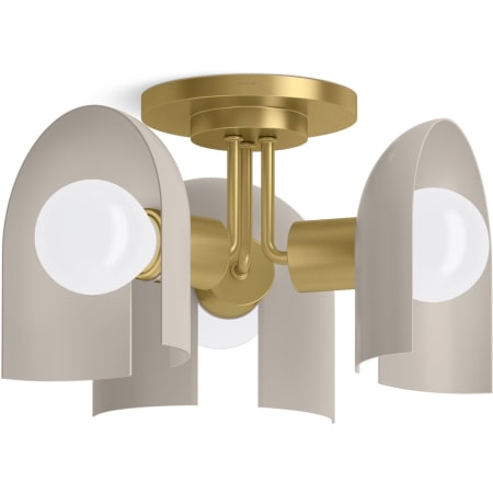 A large image of the Kohler Lighting 31786-FM03 Biscuit Satin Brushed Moderne Brass