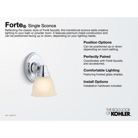 A large image of the Kohler Lighting 11365 Kohler Forte Single Sconce