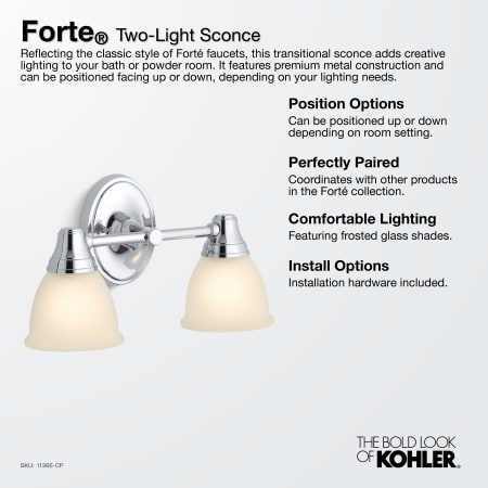 A large image of the Kohler Lighting 11366 Kohler Forte Two-Light Sconce