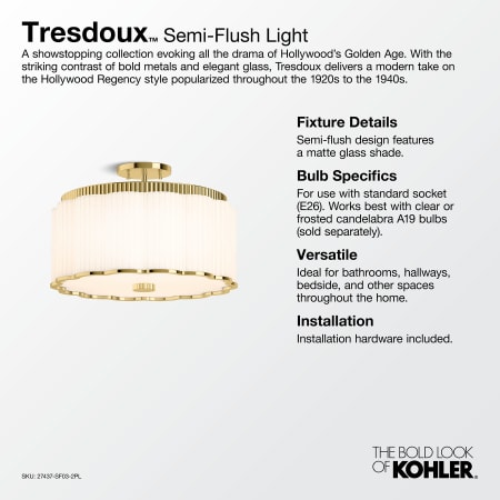 A large image of the Kohler Lighting 27437-SF03 Alternate Image