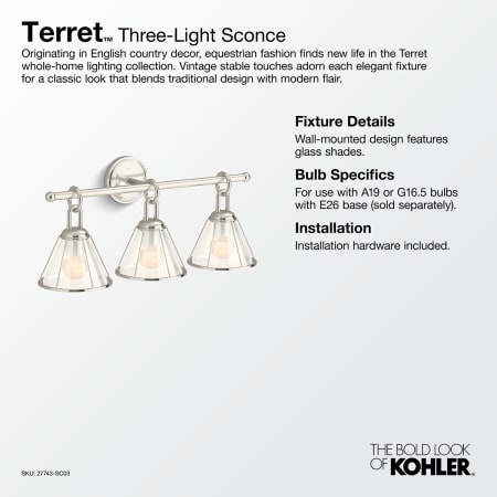 A large image of the Kohler Lighting 27743-SC03 Alternate Image