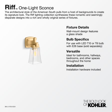 A large image of the Kohler Lighting 31755-SC01 Alternate Image