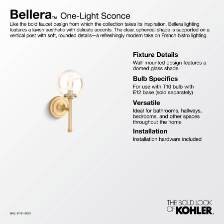 A large image of the Kohler Lighting 31761-SC01 Alternate Image