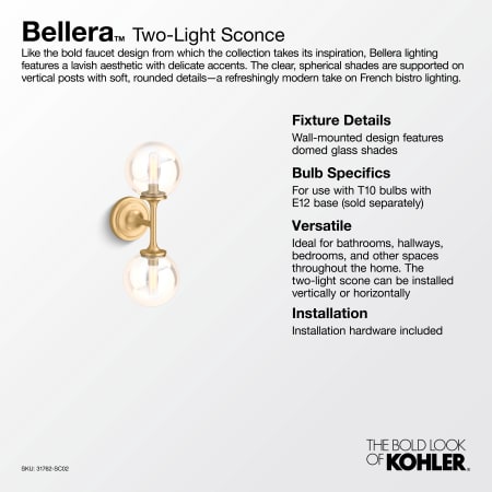 A large image of the Kohler Lighting 31762-SC02 Alternate Image