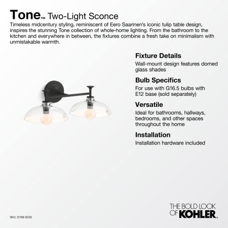 A large image of the Kohler Lighting 31769-SC02 Alternate Image