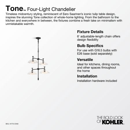 A large image of the Kohler Lighting 31773-CH04 Alternate Image
