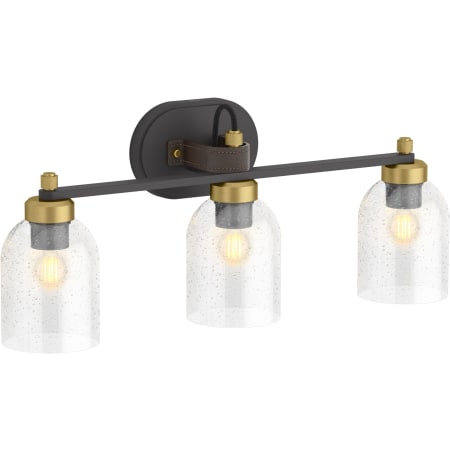 A large image of the Kohler Lighting 38418-SC03 Matte Black / Brushed Moderne Brass