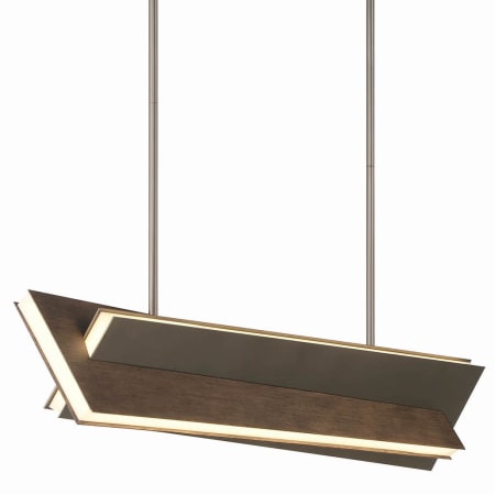 A large image of the Kovacs P1648-L Midnight Iron / Faux Walnut
