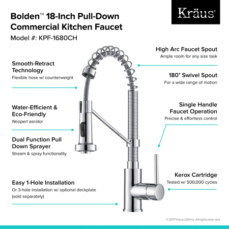 Kraus Kpf 1610ssch Stainless Steel Chrome Bolden 18 Pull Down