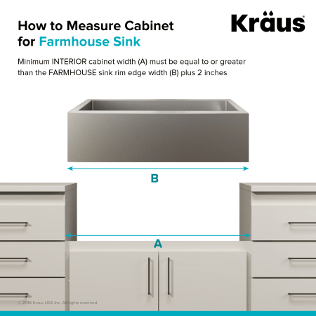 A large image of the Kraus KHF410-33 Cabinet Measurement