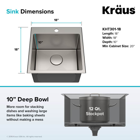 A large image of the Kraus KHT301-18 Dimensions