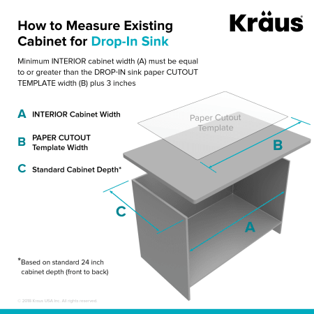 A large image of the Kraus KHT301-18 Drop-In Instructions