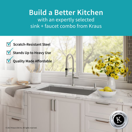 A large image of the Kraus KHU100-32-1640-42 Kraus-KHU100-32-1640-42-Sink and Faucet Combination