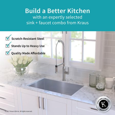 A large image of the Kraus KHU100-32-1650-41 Kraus-KHU100-32-1650-41-Sink and Faucet Combination - 1