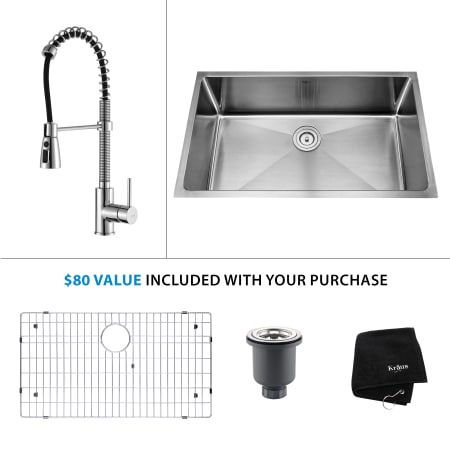 A large image of the Kraus KHU100-32-KPF-1612 Stainless Steel / Chrome