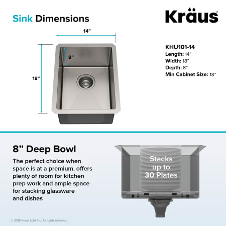 A large image of the Kraus KHU101-14 Dimensions
