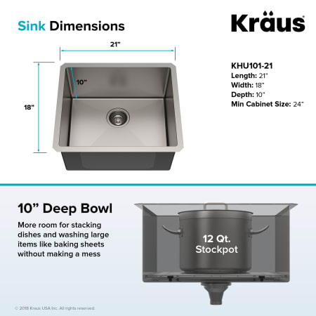A large image of the Kraus KHU101-21 Dimensions