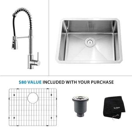 A large image of the Kraus KHU101-23-KPF-1612 Stainless Steel / Chrome