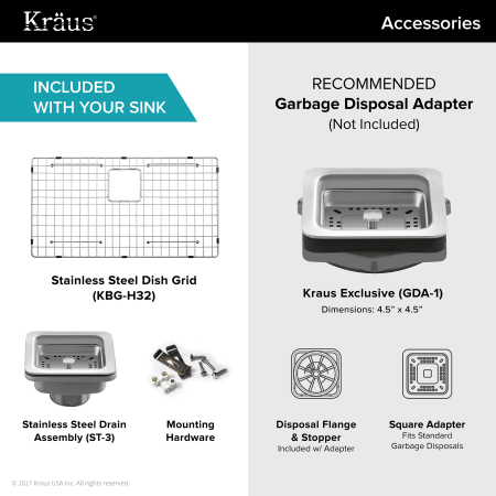 A large image of the Kraus KHU32-2620-41 Kraus-KHU32-2620-41-Included and Recommended