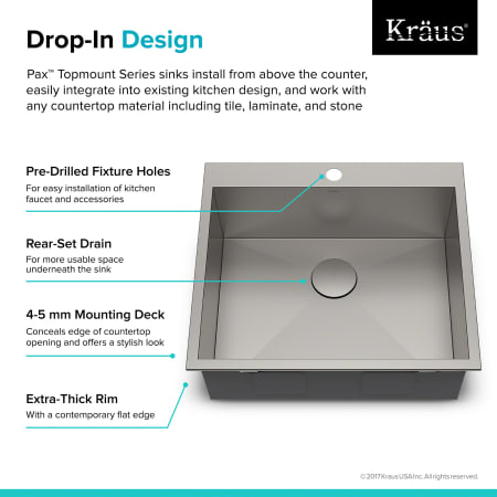 A large image of the Kraus KP1TS25S-1 Kraus-KP1TS25S-1-Drop-In Design
