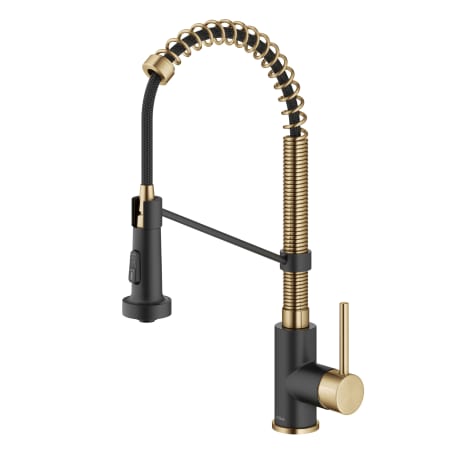 A large image of the Kraus KPF-1610 Brushed Brass/Matte Black