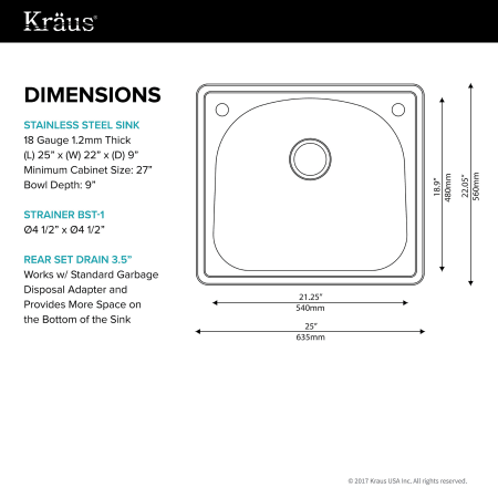 A large image of the Kraus KTM24 Kraus-KTM24-Dimensional View