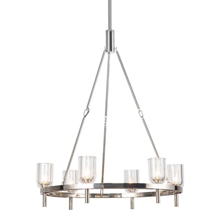 A large image of the Kuzco Lighting CH338632 Polished Nickel / Clear Crystal