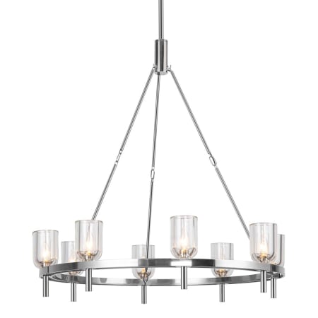 A large image of the Kuzco Lighting CH338836 Polished Nickel / Clear Crystal