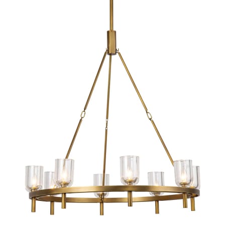 A large image of the Kuzco Lighting CH338836 Vintage Brass / Clear Crystal