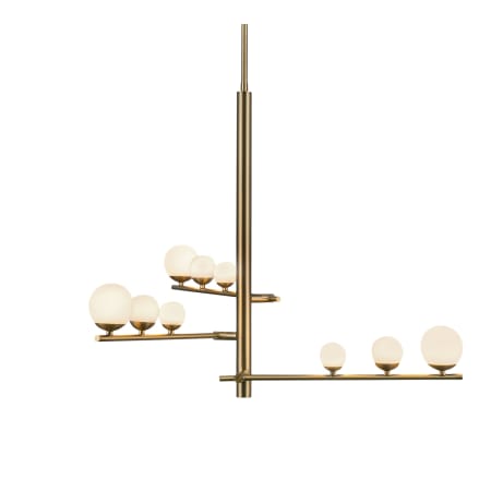 A large image of the Kuzco Lighting CH55524 Brushed Gold / Opal Glass