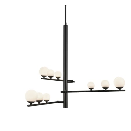 A large image of the Kuzco Lighting CH55524 Black / Opal Glass