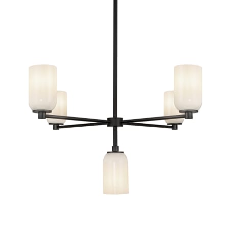 A large image of the Kuzco Lighting CH57731 Black / Glossy Opal Glass