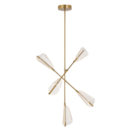 A large image of the Kuzco Lighting CH62737 Brushed Gold / Light Guide