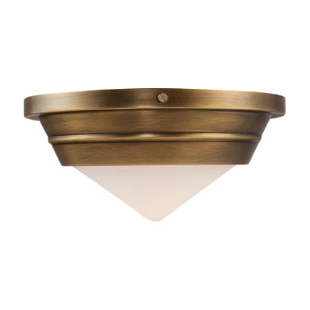 A large image of the Kuzco Lighting FM348010 Vintage Brass / Matte Opal Glass