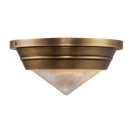 A large image of the Kuzco Lighting FM348010 Vintage Brass / Clear Prismatic Glass