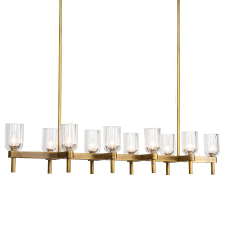 A large image of the Kuzco Lighting LP338052 Vintage Brass / Clear Crystal