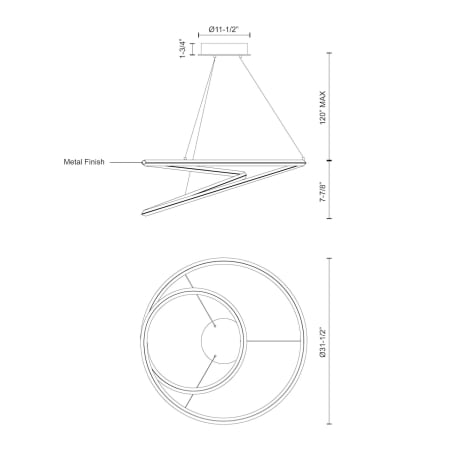 A large image of the Kuzco Lighting PD22332 Alternate Image