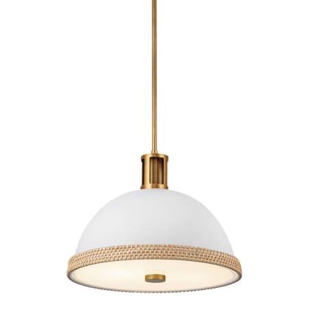 A large image of the Kuzco Lighting PD331016 Matte White / Vintage Brass