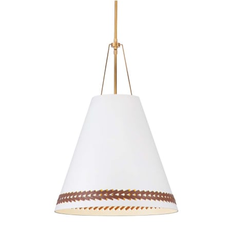 A large image of the Kuzco Lighting PD342020 Matte White / Hazelnut Leather