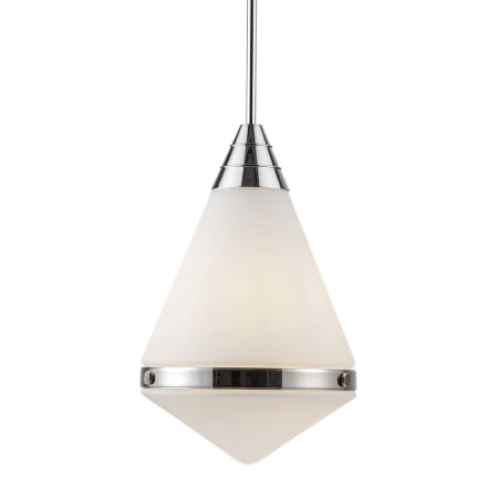 A large image of the Kuzco Lighting PD348022 Polished Nickel / Matte Opal Glass