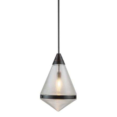 A large image of the Kuzco Lighting PD348022 Urban Bronze / Clear Prismatic Glass