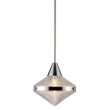 A large image of the Kuzco Lighting PD348114 Polished Nickel / Clear Prismatic Glass