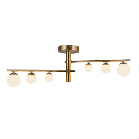 A large image of the Kuzco Lighting SF55525 Brushed Gold / Opal Glass