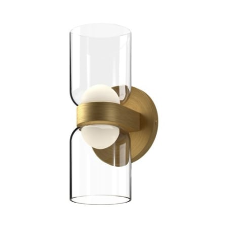 A large image of the Kuzco Lighting WS52511 Brushed Gold / Clear Glass