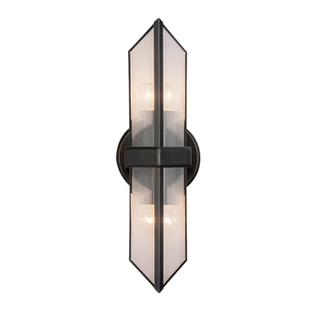 A large image of the Kuzco Lighting WV332815 Urban Bronze / Clear Ribbed Glass