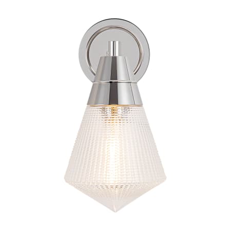 A large image of the Kuzco Lighting WV348106 Polished Nickel / Clear Prismatic Glass